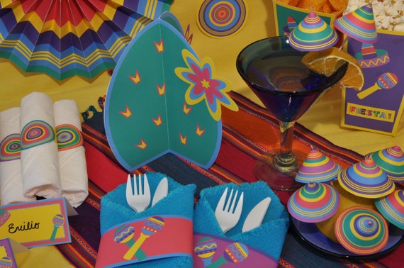 Mexican Fiesta 5 de mayo party pdf printable DIY deluxe kit - INSTANT DOWNLOAD Il_570xn