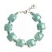 SALE Christmas in July Beaded Bracelet - Aqua and Seafoam Green Lampwork Glass with Sand Dollar Charm - Handmade Jewelry