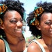 Big Blue Orange Ankara Bow