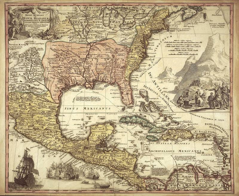 Mexico Antique World Maps Old World Map Illustration Digital