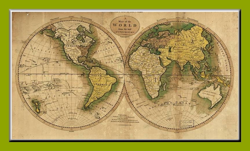 Antique World Maps Canvas Old World Map Ancient Maps World