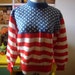 SALE VTG American Flag Handmade Crochet Stars and Stripes Sweater shirt jacket