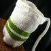 White Knitted Pouch with Bright Green Stripe