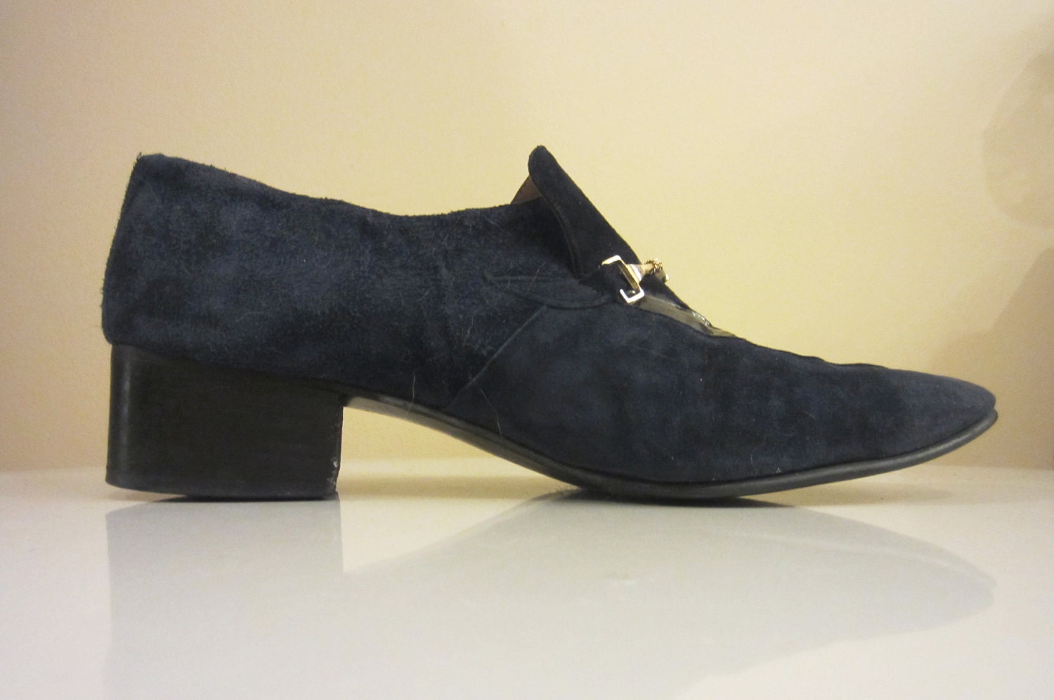 Vintage 1970s Men's Blue Suede Shoes