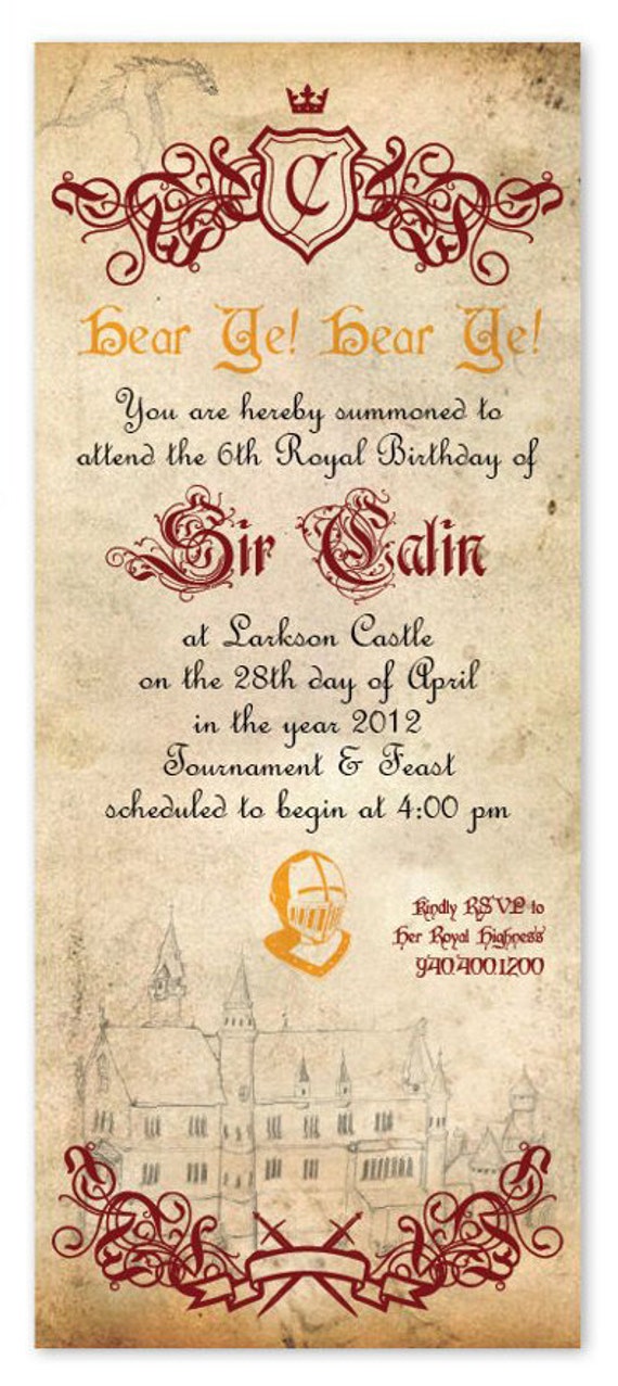 Knight Party Invitations 7