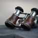 Unique Antique Paris French Chevalier Opera Glasses Steampunk Leather Grips PRICE REDUCED