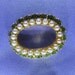 Vintage Jewelry Emerald Green and Pearl Circle Brooch
