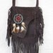 tribal fringed leather bag
