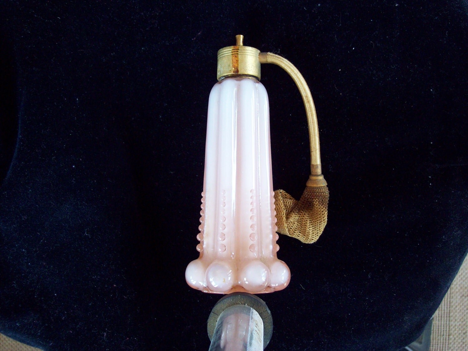 Decorative Pink Glass Perfume Bottle with Brass by SarahsFavorites
