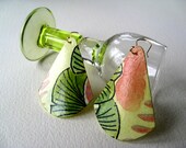 Colorful leaf print earrings