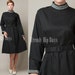 SALE - Vintage 60s MOD Black Scooter Aline Knit Mini Dress - XL/1XL