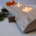 Split log candle holder. Rustic wood candle holder. Tree slice. Wooden candle holders.