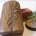 Log keepsake box made from a length of dead standing juniper, made in Canada.
