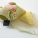 RESERVED FOR CEEJAYEM Mouse Pincushion-Retro Garden Print- Emery Pincushion