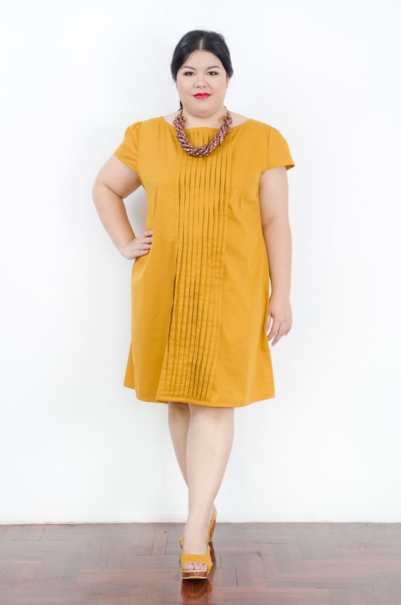 Items similar to Plus  Size  Izzie Dress  in Mustard  on Etsy