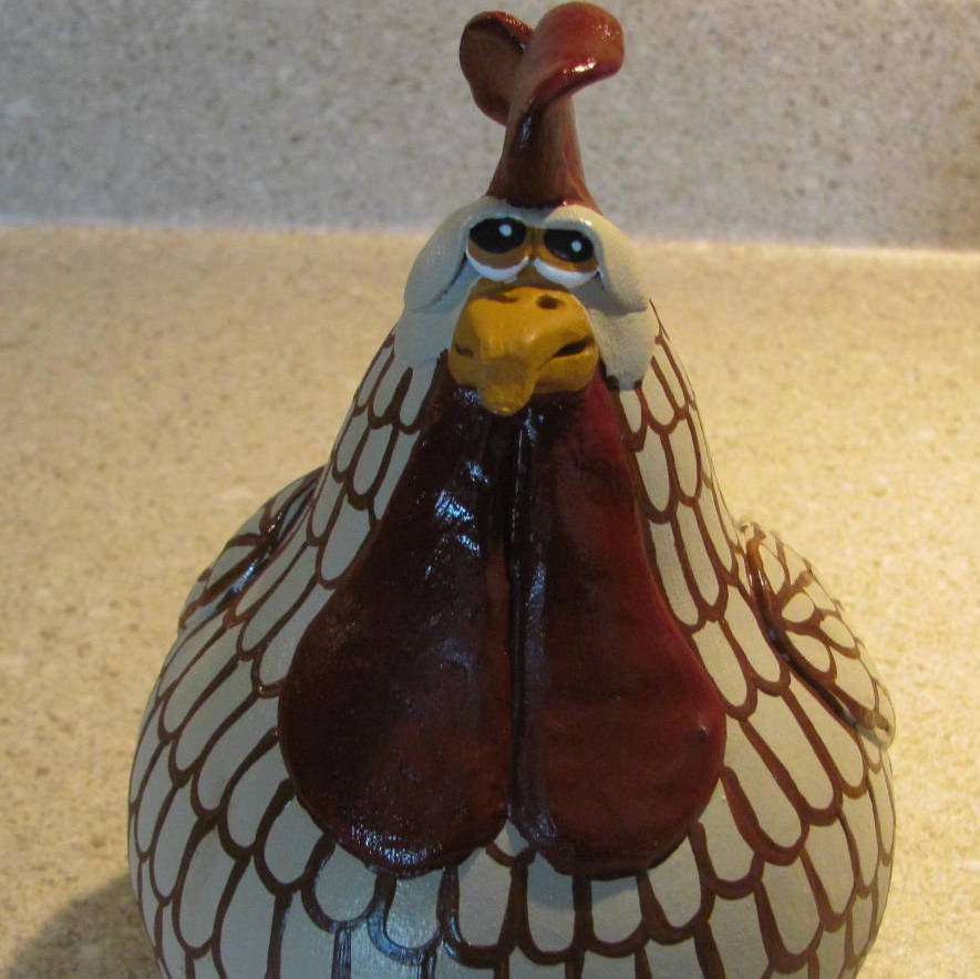 Hand Painted Chicken Gourd