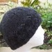 Hand Knitted Beanie Hat Black Baby Alpaca