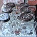 Mason Jar Mugs With Handles and Bronze Daisy Cut Mason Jar Lids - 6 Mugs - 6 Lids MMB-6