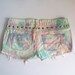 Low Waist Pastel Colored, Studded & Destroyed Shorts