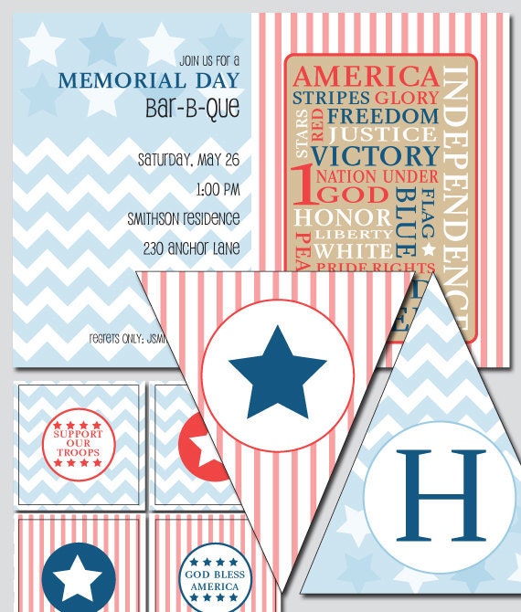 American Theme Invitation and Decoration