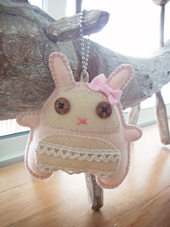 stuffed bunny keychain