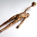 Basketball Man Vintage Trophy Part Found Art Supply Copper Tone Athlete Hoops Jump Ball