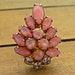 RESERVED // On Sale // Vintage Oversized Cocktail Ring // Statement Ring // Rose Quartz and Rhinestones Ring