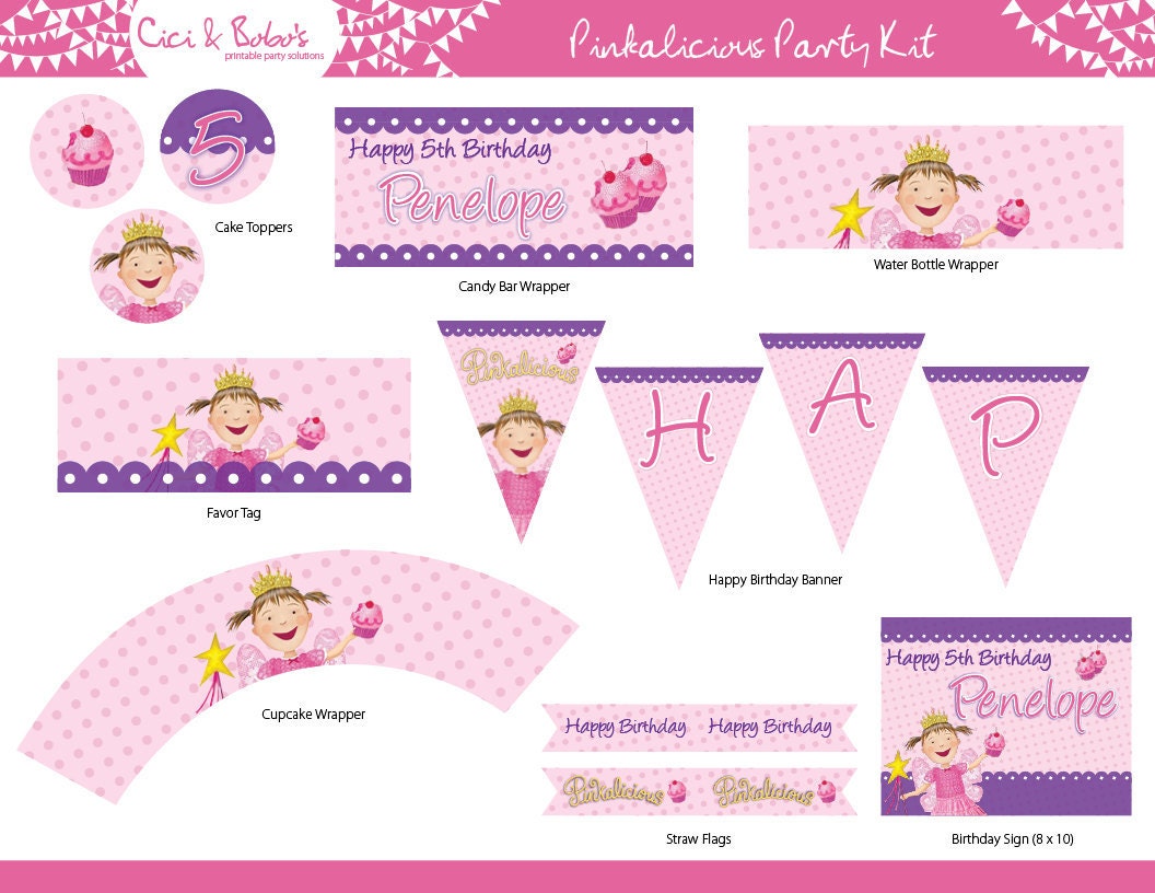 pinkalicious-birthday-party-printable-set-by-ciciandbobos-on-etsy