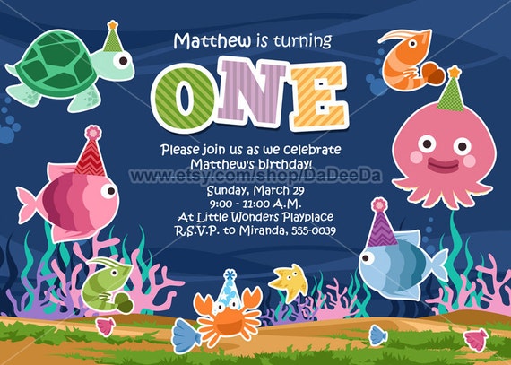 Under The Sea Invitation - Under The Sea Birthday Invitation Printable