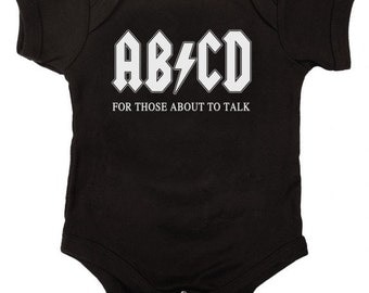 AB/CD Funny Baby One Piece Bodysuit Romper in Black ...