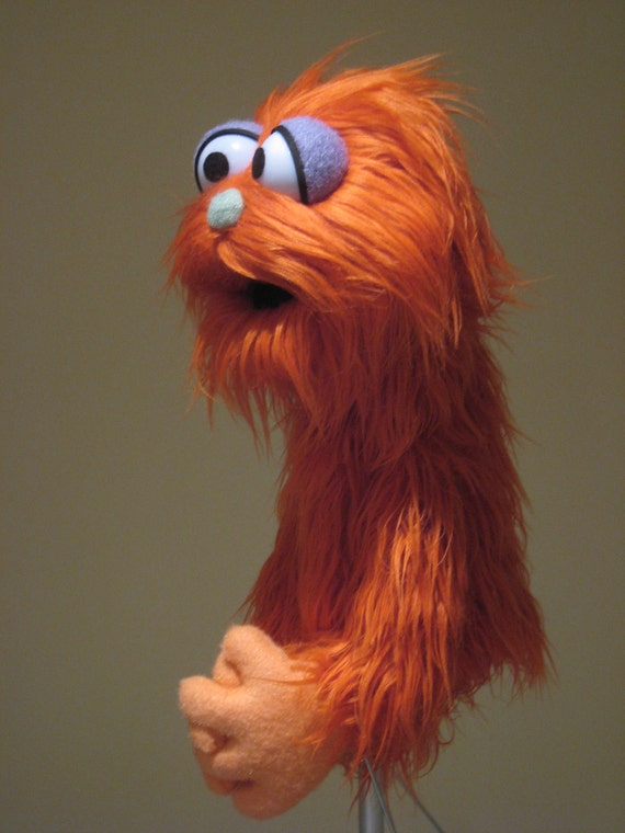 Professional Muppet Style Puppet Orange Long Haired Monster