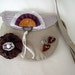 SALE - Bag, tote bag, pouch, case, linen, fabric, cotton, lace, beige, purple, brown, dirndl