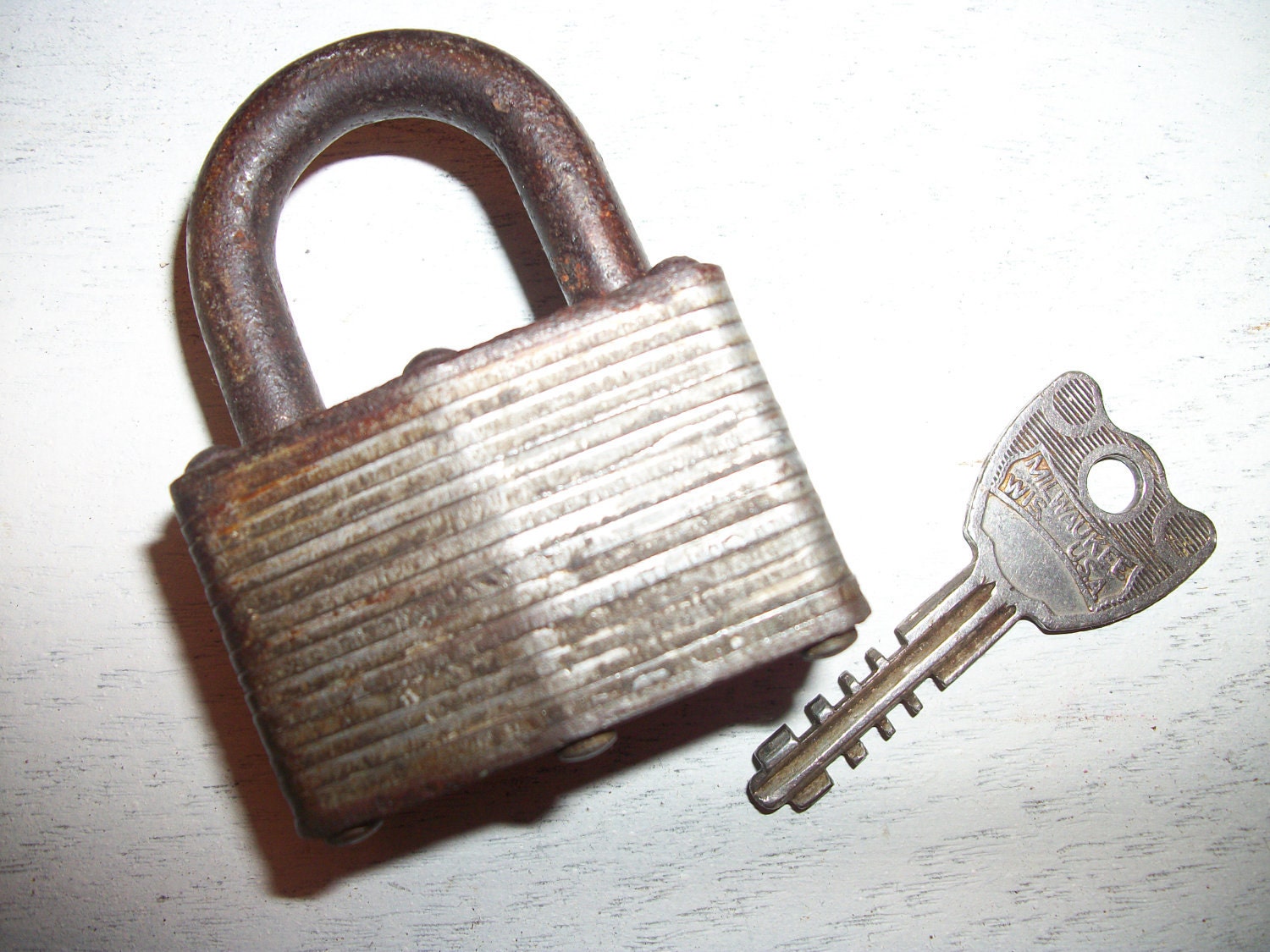 Heavy Vintage Master Lock Co Padlock With Key Number 194   Il Fullxfull.352115367 