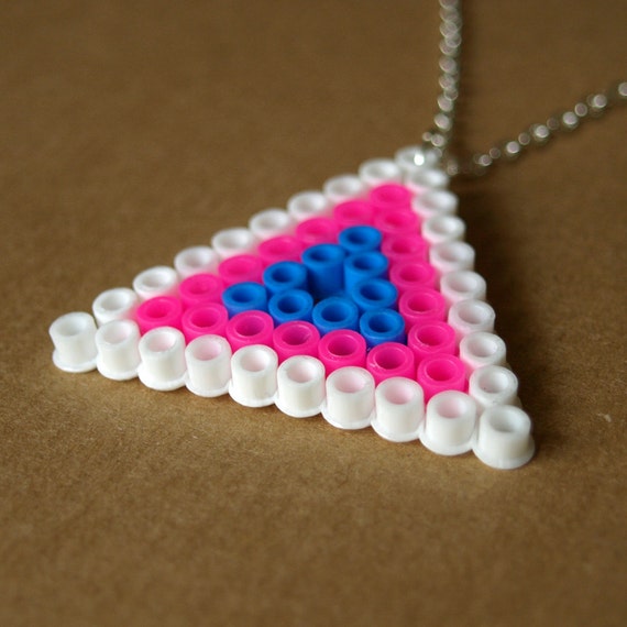 Items similar to Pixel Triangle Hama Bead Necklace on Etsy