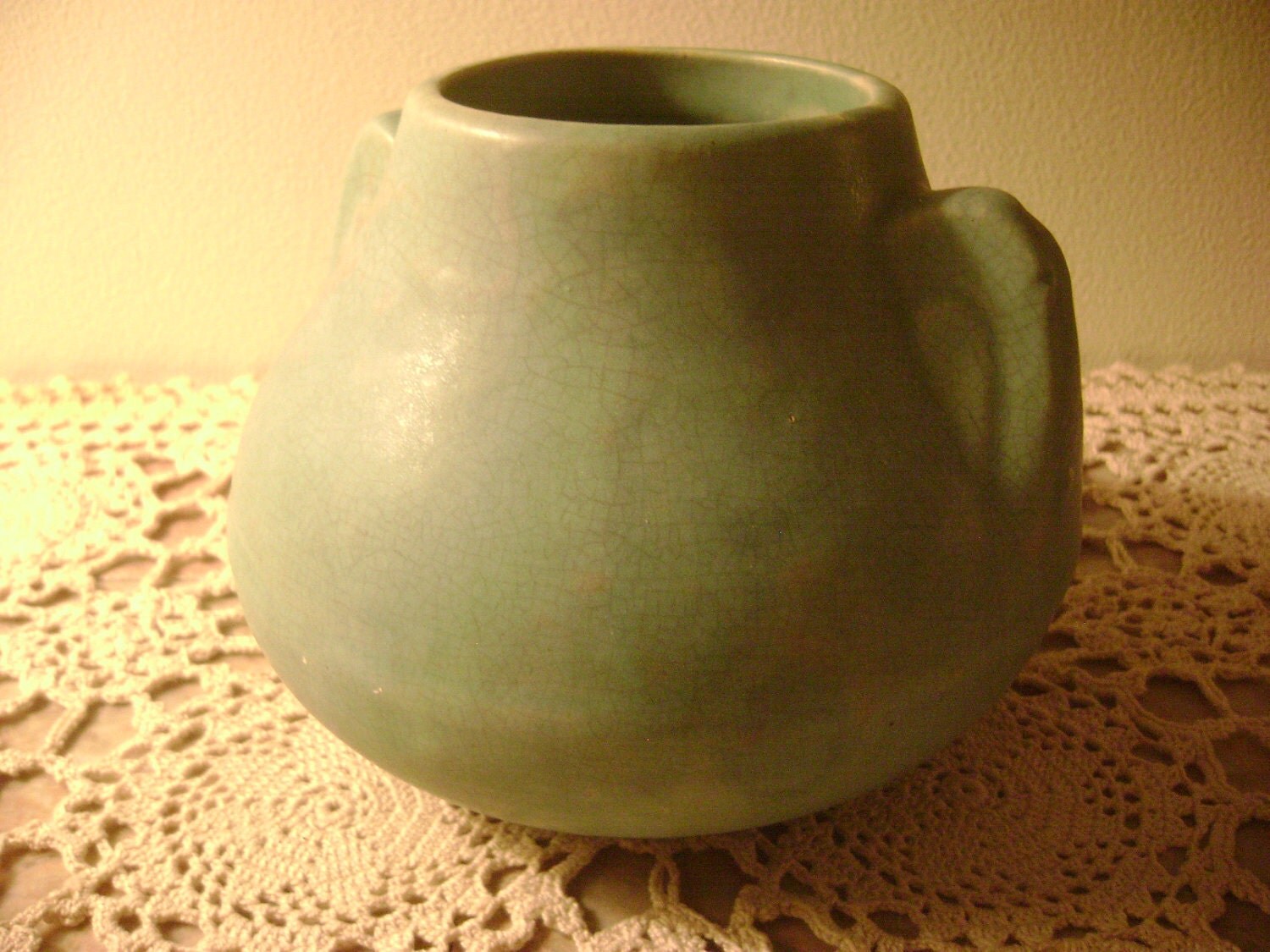 Brush McCoy Matte Green Art Pottery Art Vellum Glaze Fawn
