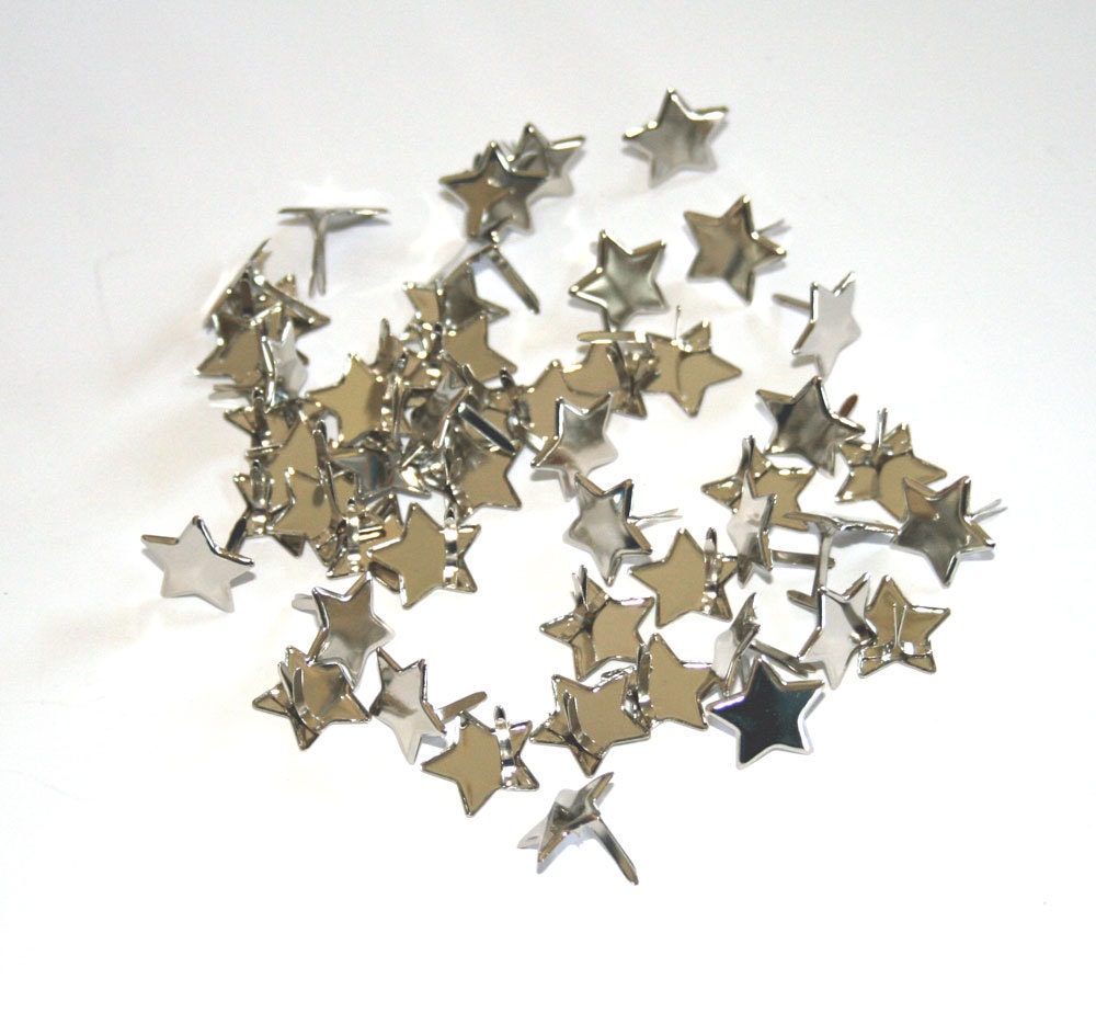 50 Silver Star Brads from Making Memories