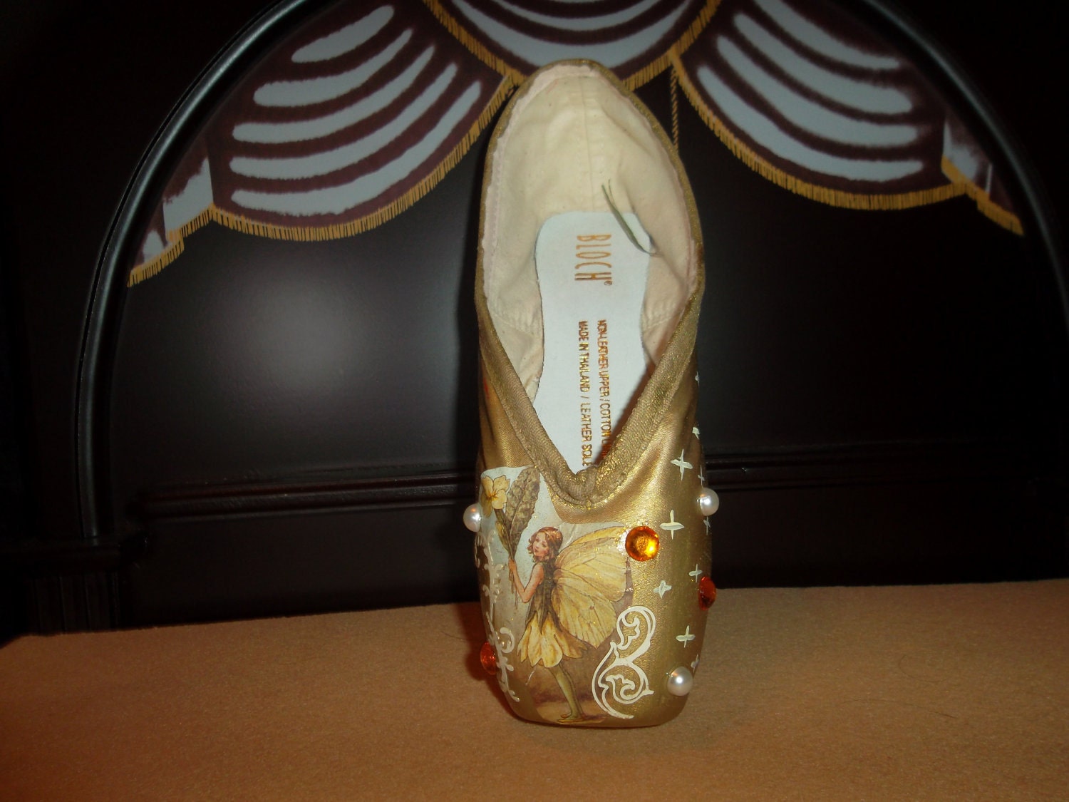 Gold Fairy Decorated Pointe Shoe
