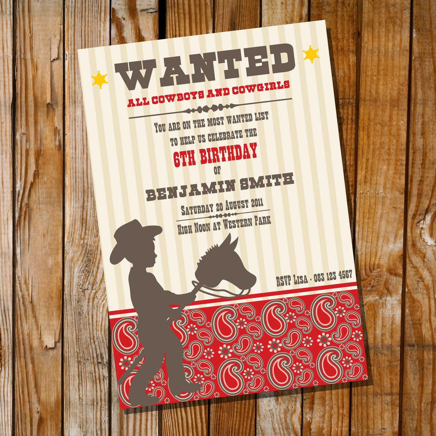 Cowboy Themed Birthday Invitations 2