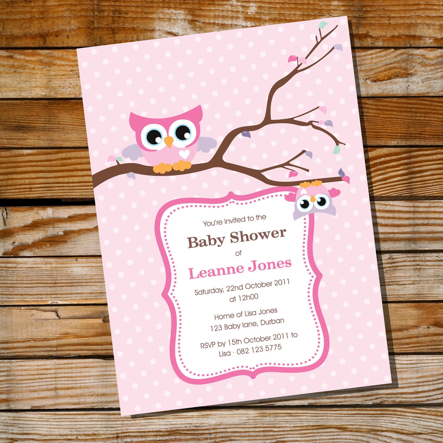 Cute Owl Baby Shower Invitations 8