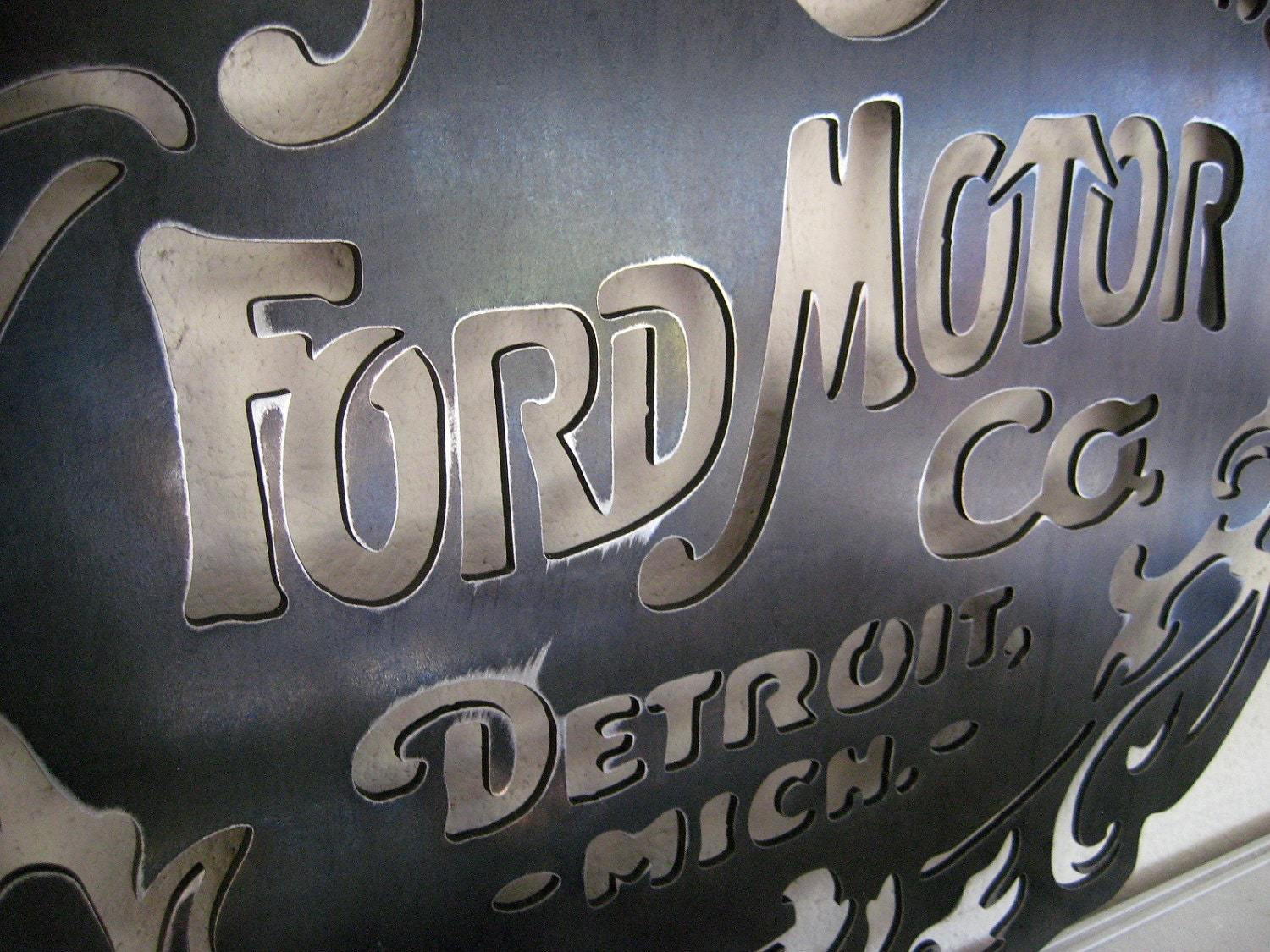 Original Ford Motor Co Logo Steel Sign Garage by LethalFabrication