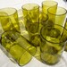 Upcycled Wine Bottle Glasses made from Recycled Yellow Wine Bottles 16oz Set of 8