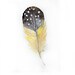 Watercolor painting of feather-Art original-Feather in grey and yellow-watercolor painting
