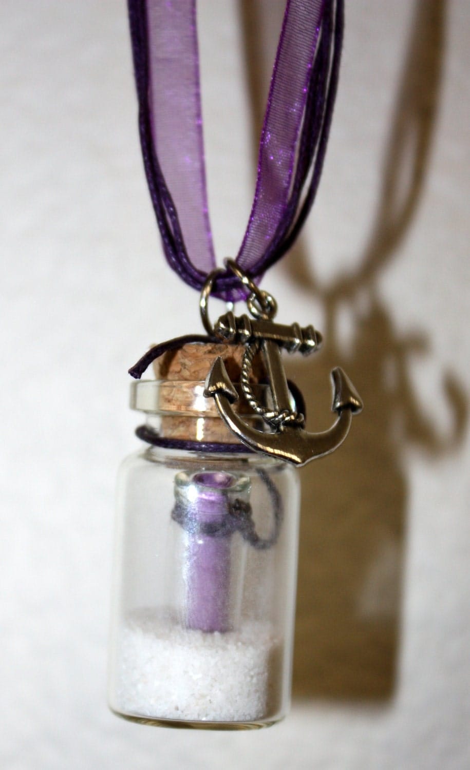 Message in a Bottle glass vial pendant necklace
