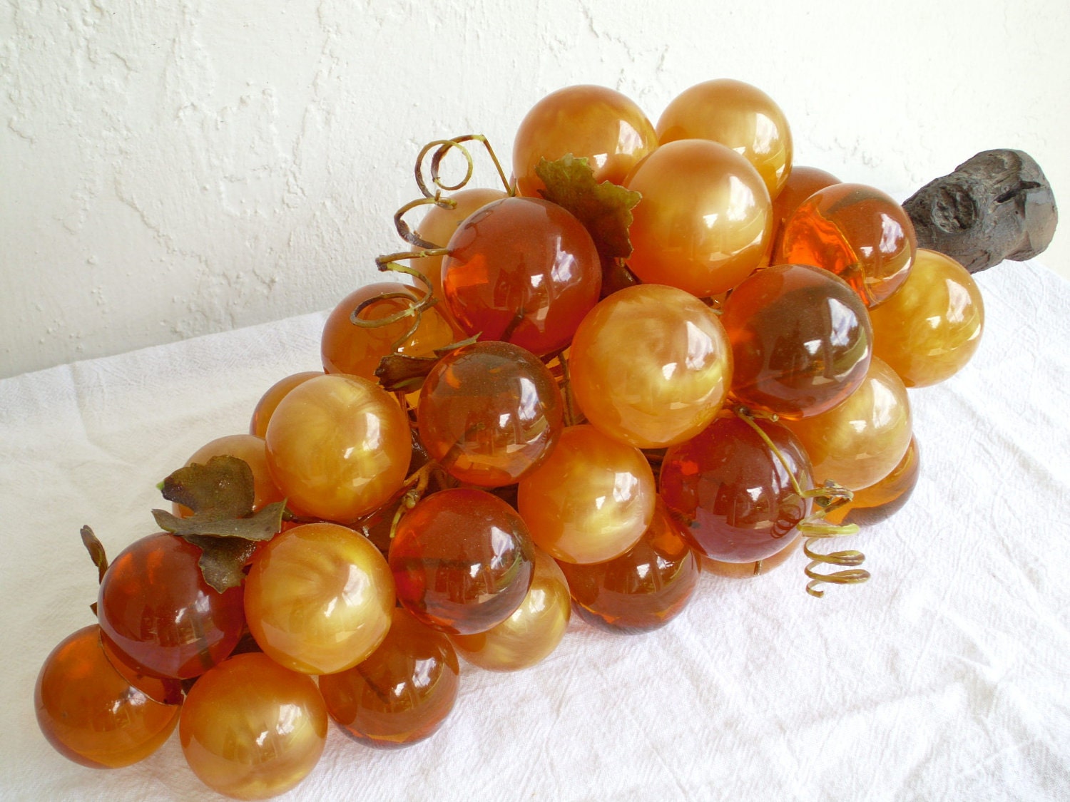 Mid Century Modern Lucite Acrylic Grapes Centerpiece