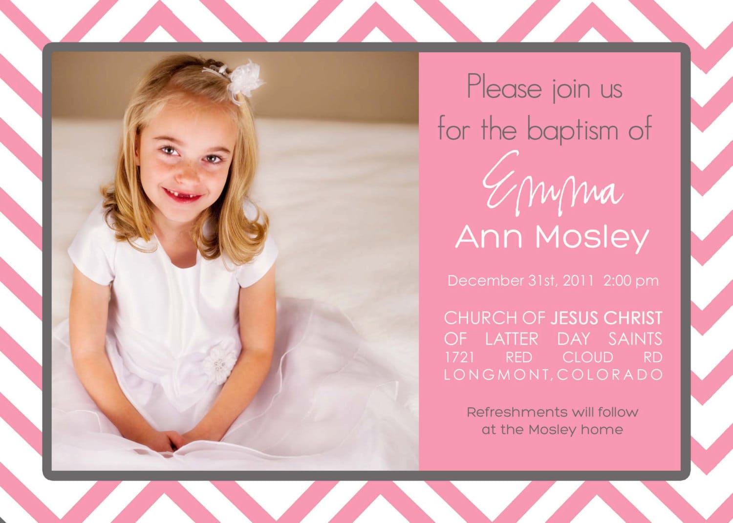 Lds Baptism Invitations 1