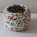 Upcycled Waste Paper Basket: Junk Mail / Coiled / Medium