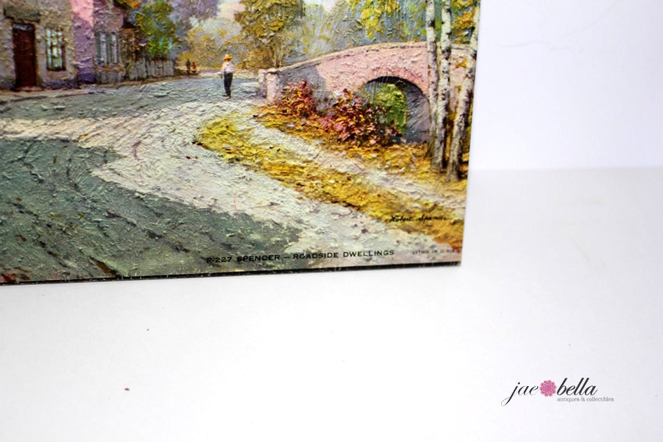 Vintage Litho Art Unframed Robert Spencer Litho 8 x 10 Oil