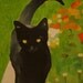 Original Black Cat Painting 16"X 20"