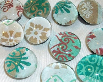 5 Small Glass Marble Magnets
