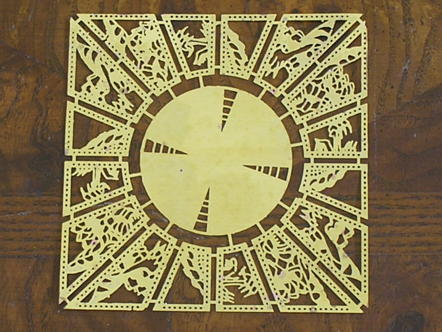 Hellraiser Puzzle Box Panel Etched Brass 3 x 3 1A by TheDarkPope